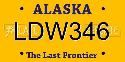 LDW346 Alaska License Plate