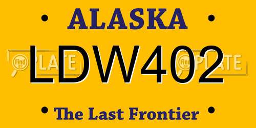 LDW402 Alaska License Plate