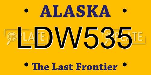 LDW535 Alaska License Plate