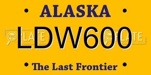 LDW600 Alaska License Plate