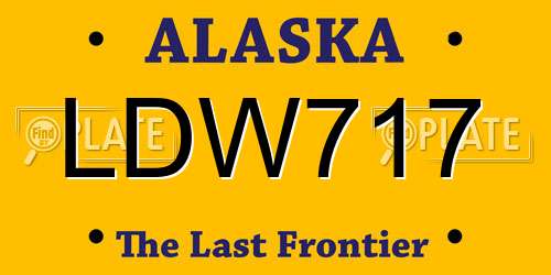 LDW717 Alaska License Plate