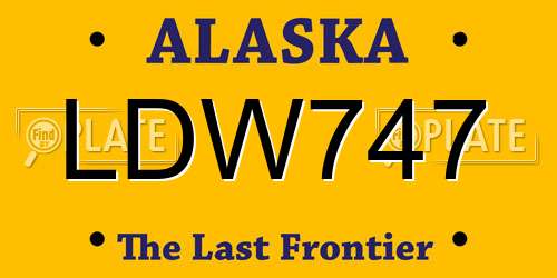 LDW747 Alaska License Plate