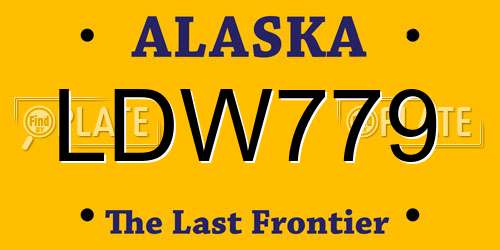 LDW779 Alaska License Plate