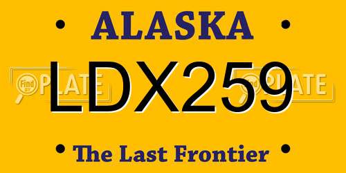 LDX259 Alaska License Plate