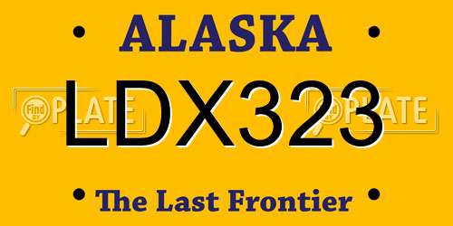 LDX323 Alaska License Plate