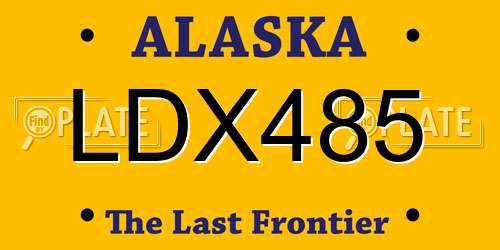 LDX485 Alaska License Plate