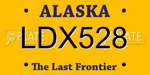 LDX528 Alaska License Plate