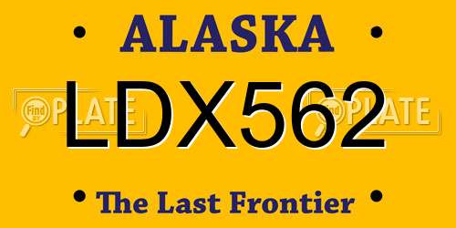LDX562 Alaska License Plate