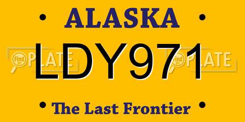 LDY971 Alaska License Plate