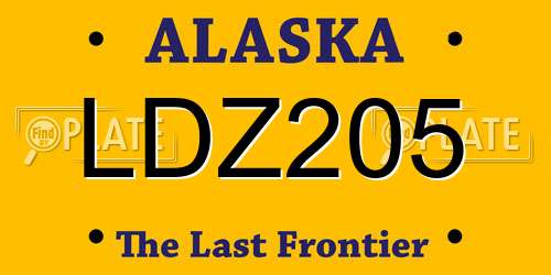 LDZ205 Alaska License Plate
