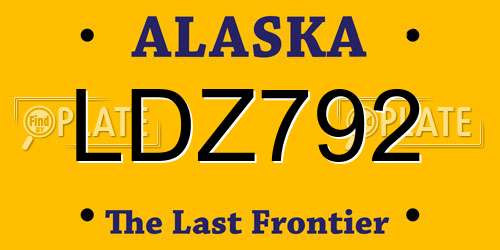 LDZ792 Alaska License Plate