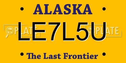 LE7L5U Alaska License Plate