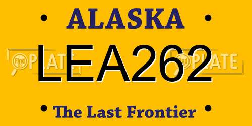 LEA262 Alaska License Plate