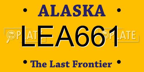 LEA661 Alaska License Plate