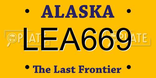 LEA669 Alaska License Plate