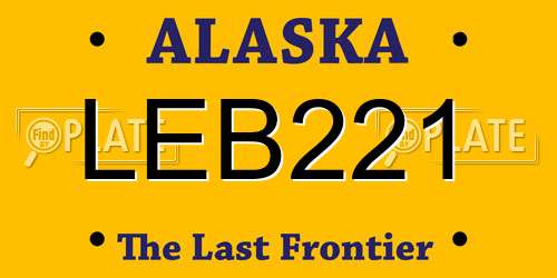 LEB221 Alaska License Plate
