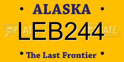LEB244 Alaska License Plate