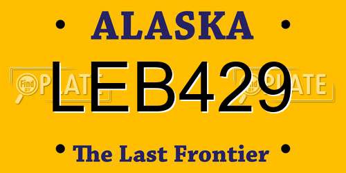 LEB429 Alaska License Plate