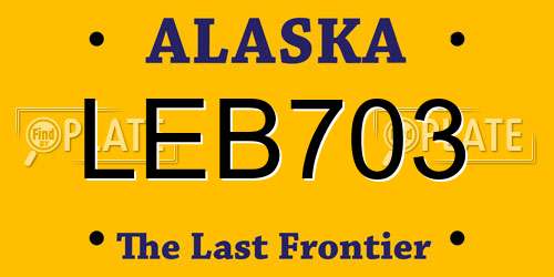 LEB703 Alaska License Plate