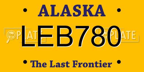 LEB780 Alaska License Plate