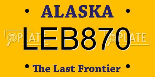 LEB870 Alaska License Plate