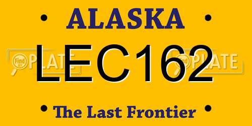 LEC162 Alaska License Plate