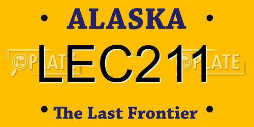 LEC211 Alaska License Plate