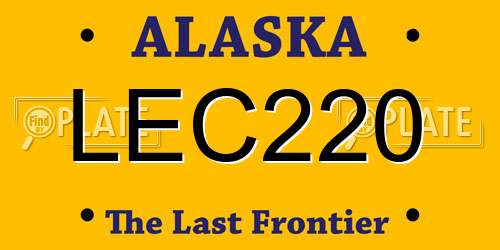 LEC220 Alaska License Plate