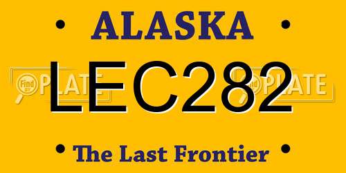 LEC282 Alaska License Plate