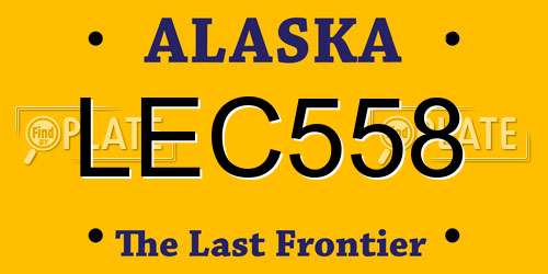 LEC558 Alaska License Plate
