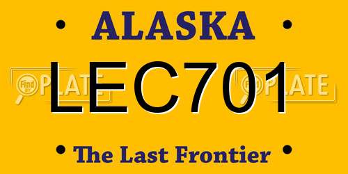 LEC701 Alaska License Plate