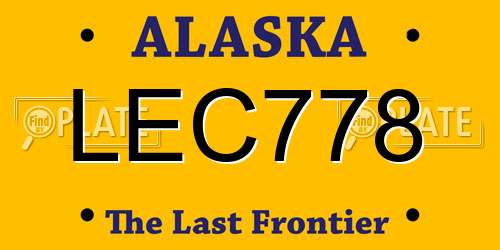 LEC778 Alaska License Plate