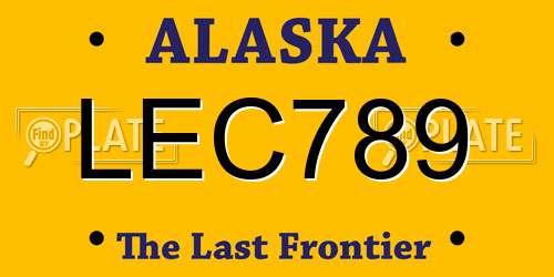 LEC789 Alaska License Plate
