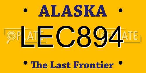 LEC894 Alaska License Plate