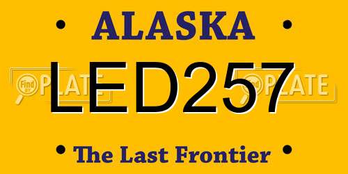 LED257 Alaska License Plate