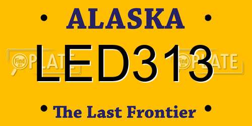 LED313 Alaska License Plate