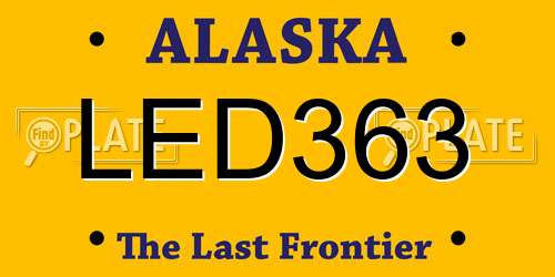 LED363 Alaska License Plate