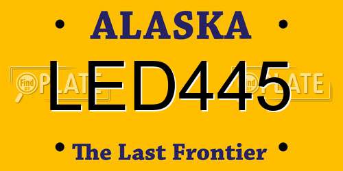 LED445 Alaska License Plate