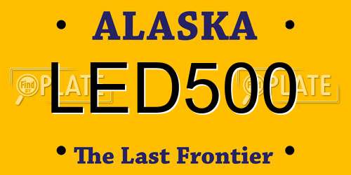 LED500 Alaska License Plate