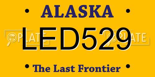 LED529 Alaska License Plate
