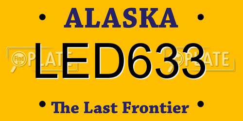 LED633 Alaska License Plate