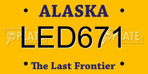 LED671 Alaska License Plate