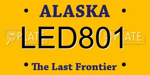 LED801 Alaska License Plate
