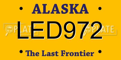 LED972 Alaska License Plate