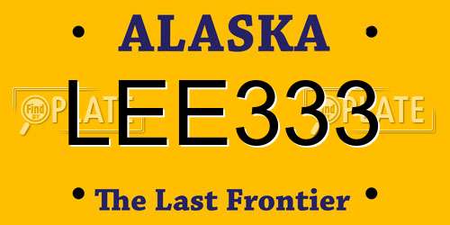 LEE333 Alaska License Plate
