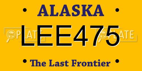 LEE475 Alaska License Plate