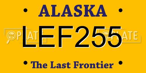 LEF255 Alaska License Plate