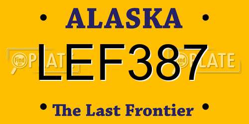 LEF387 Alaska License Plate