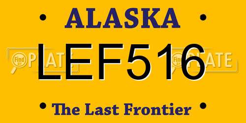 LEF516 Alaska License Plate