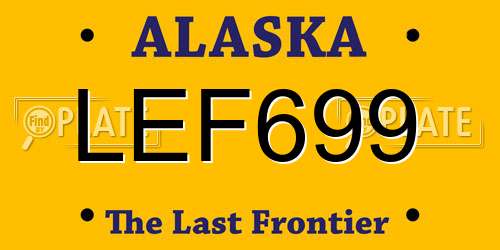 LEF699 Alaska License Plate
